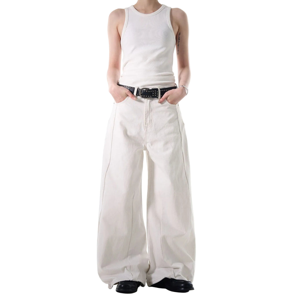 Minimalist patchwork design jeans