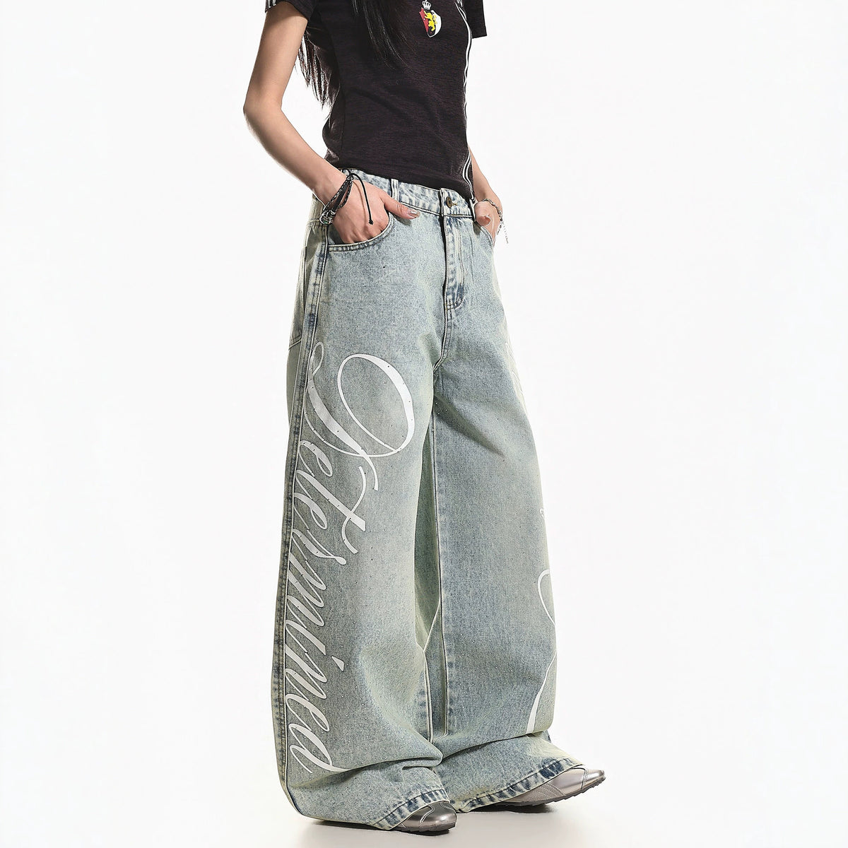 Street Style Washed Vintage Denim