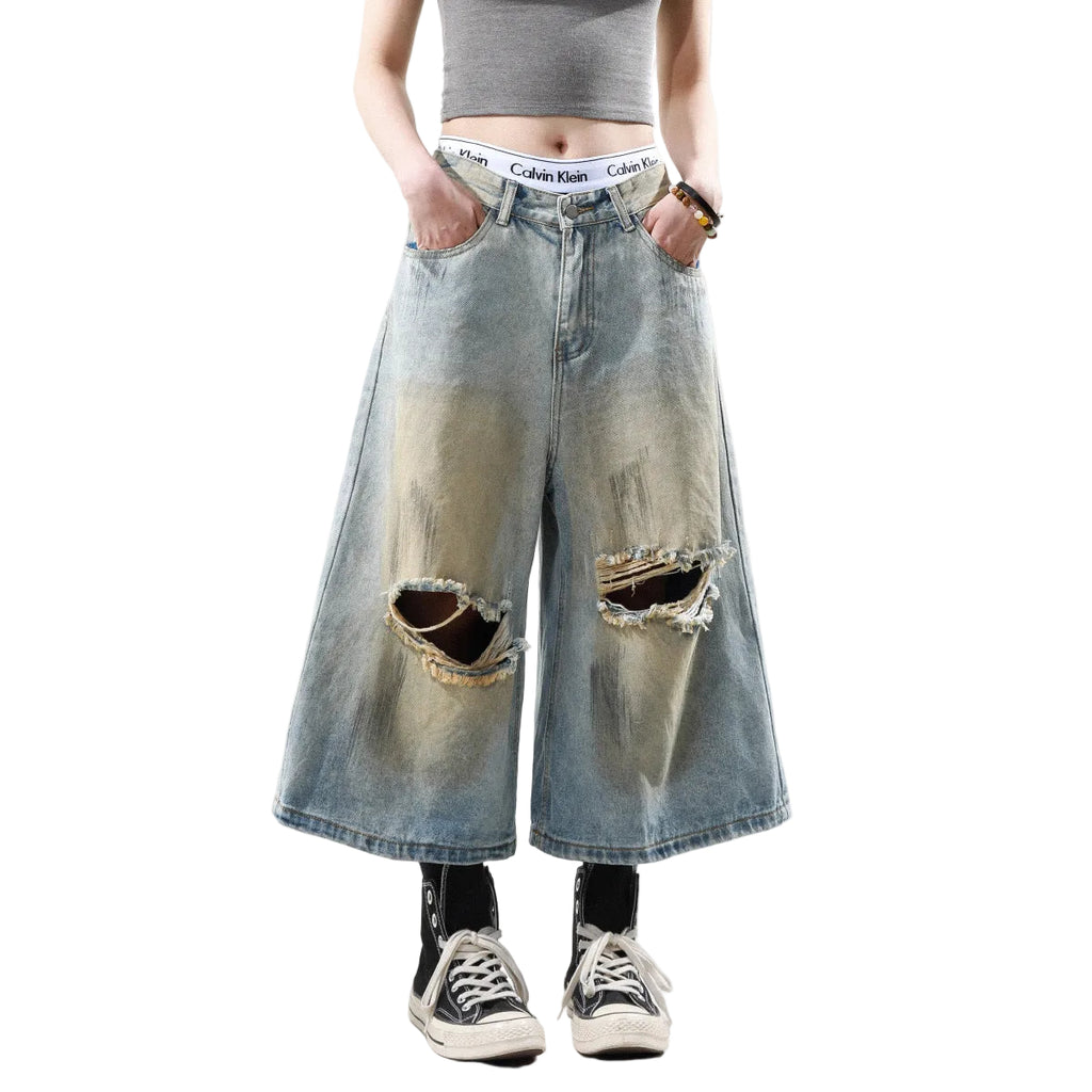 Hiphop washed design pants