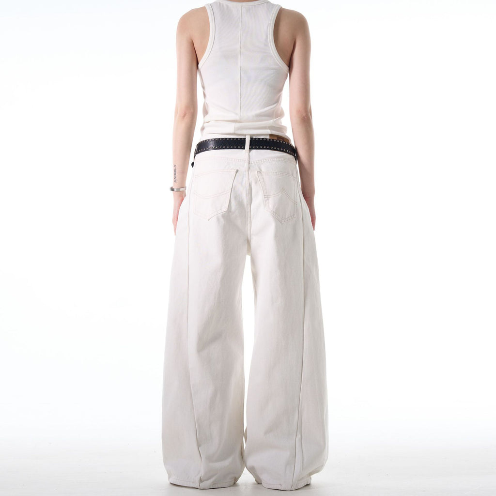Minimalist patchwork design jeans