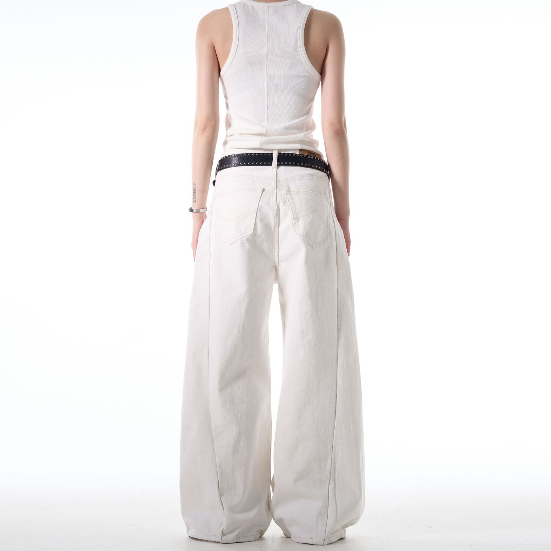 Minimalist patchwork design jeans