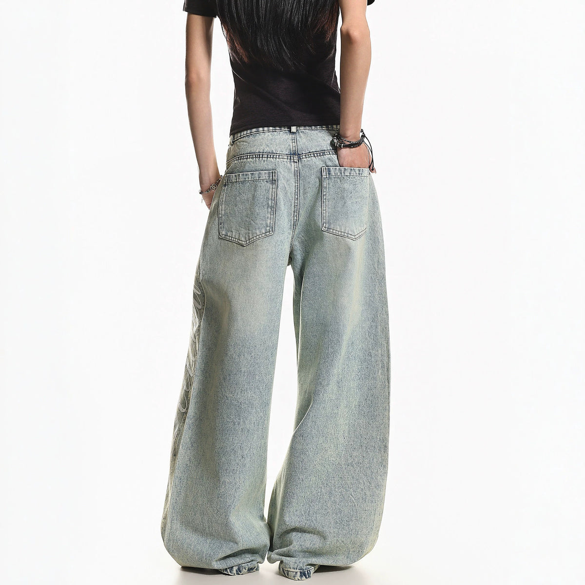 Street Style Washed Vintage Denim