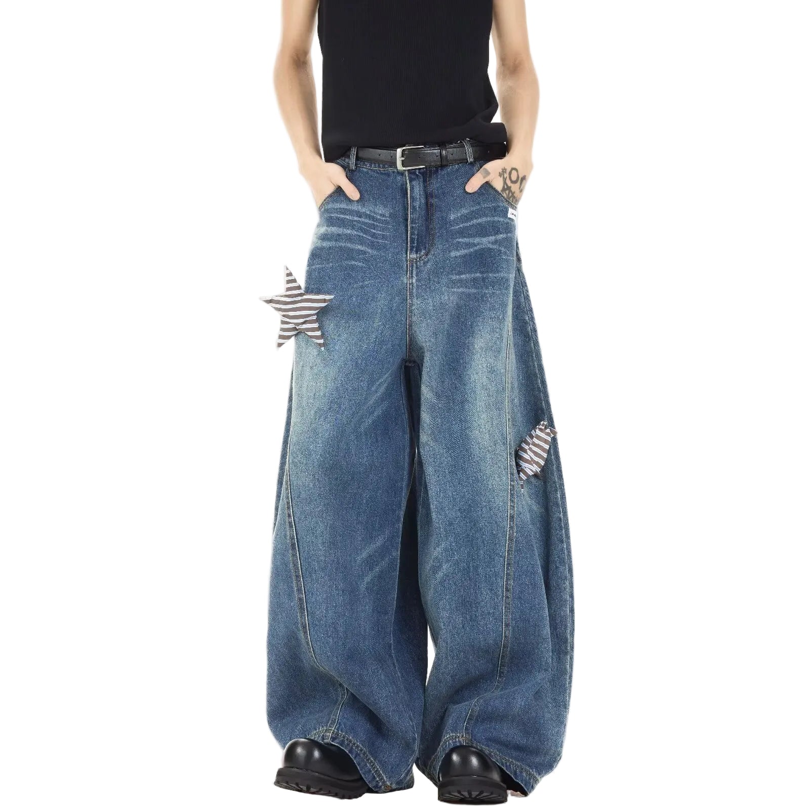 Star knife denim  pants