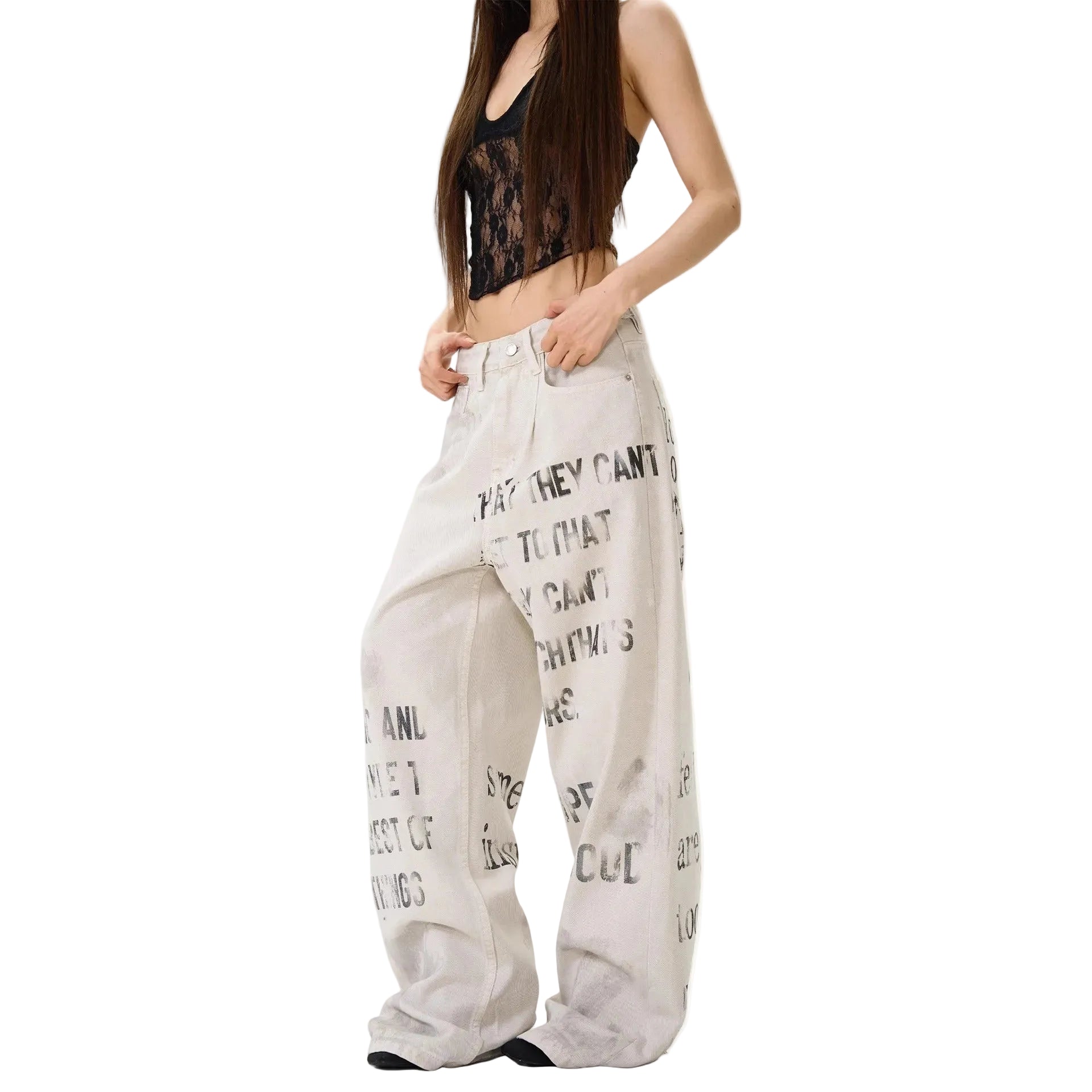 Vintage Graffiti Denim Pants