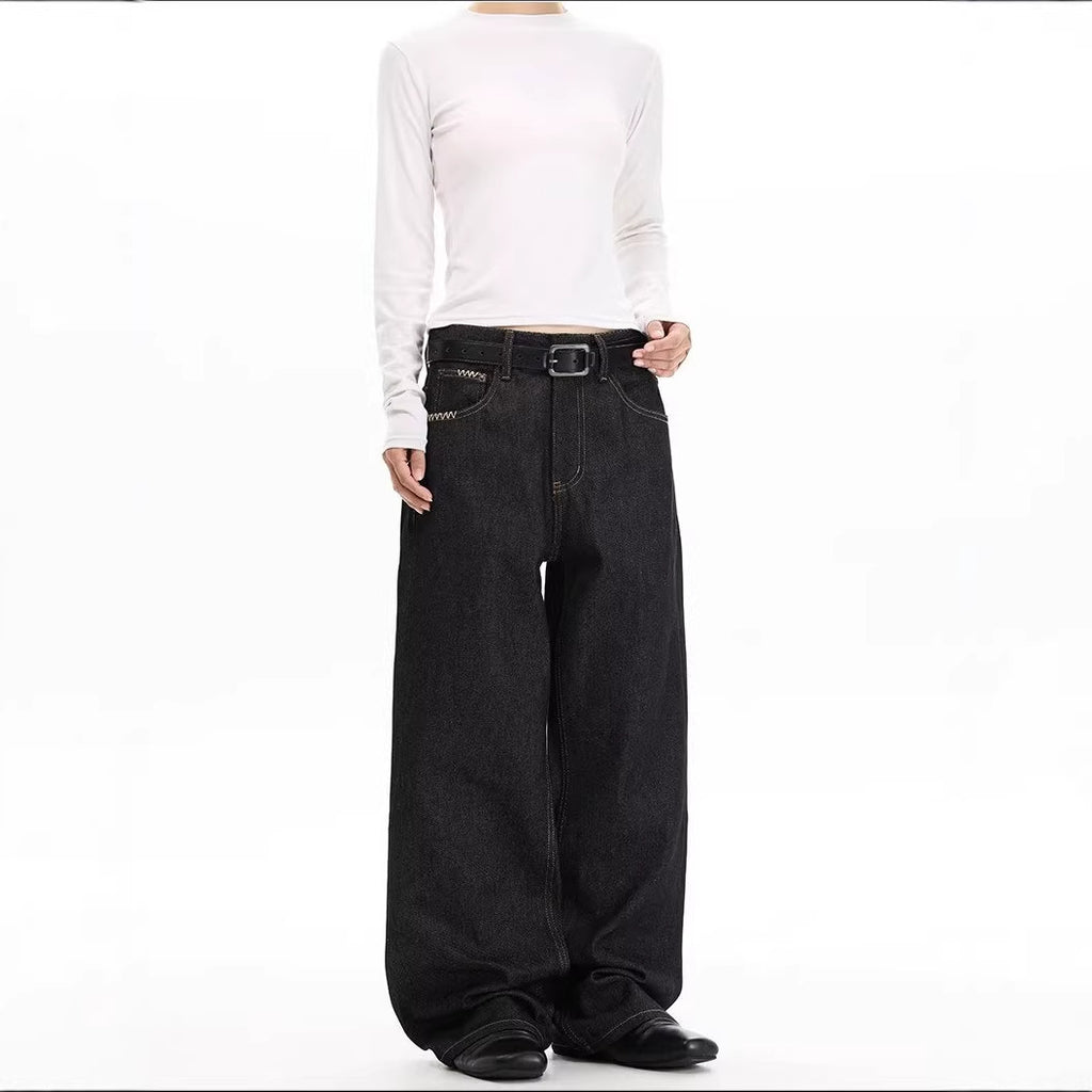 Straight Cut Denim Pants