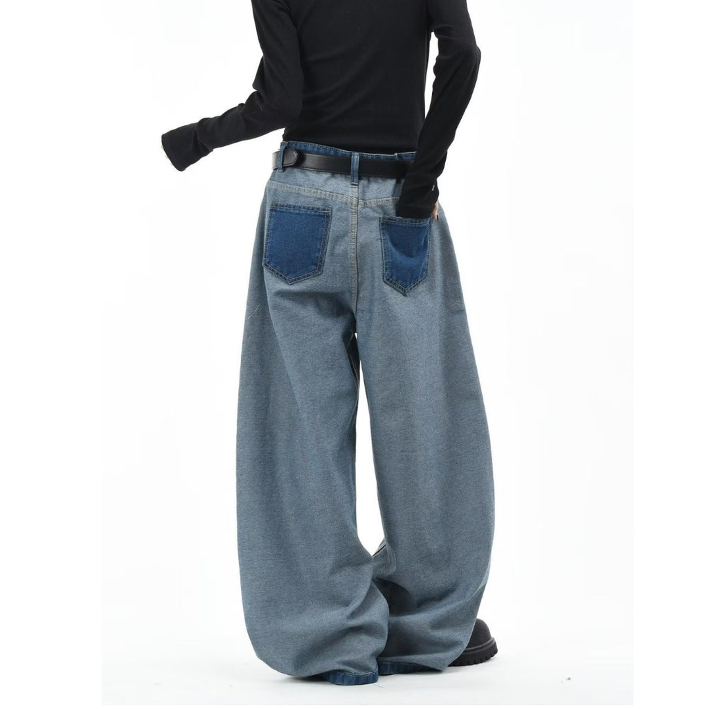 Embroidered Reversible Denim Pants