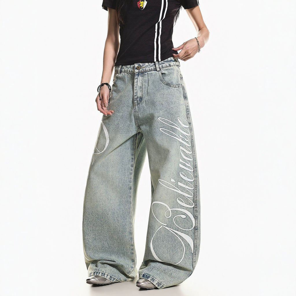 Street Style Washed Vintage Denim