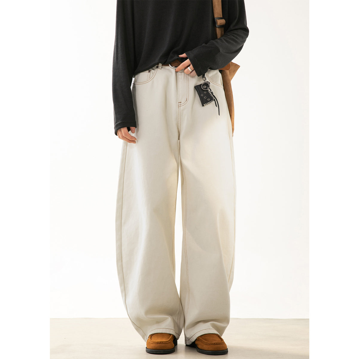 Twill texture cut casual pants