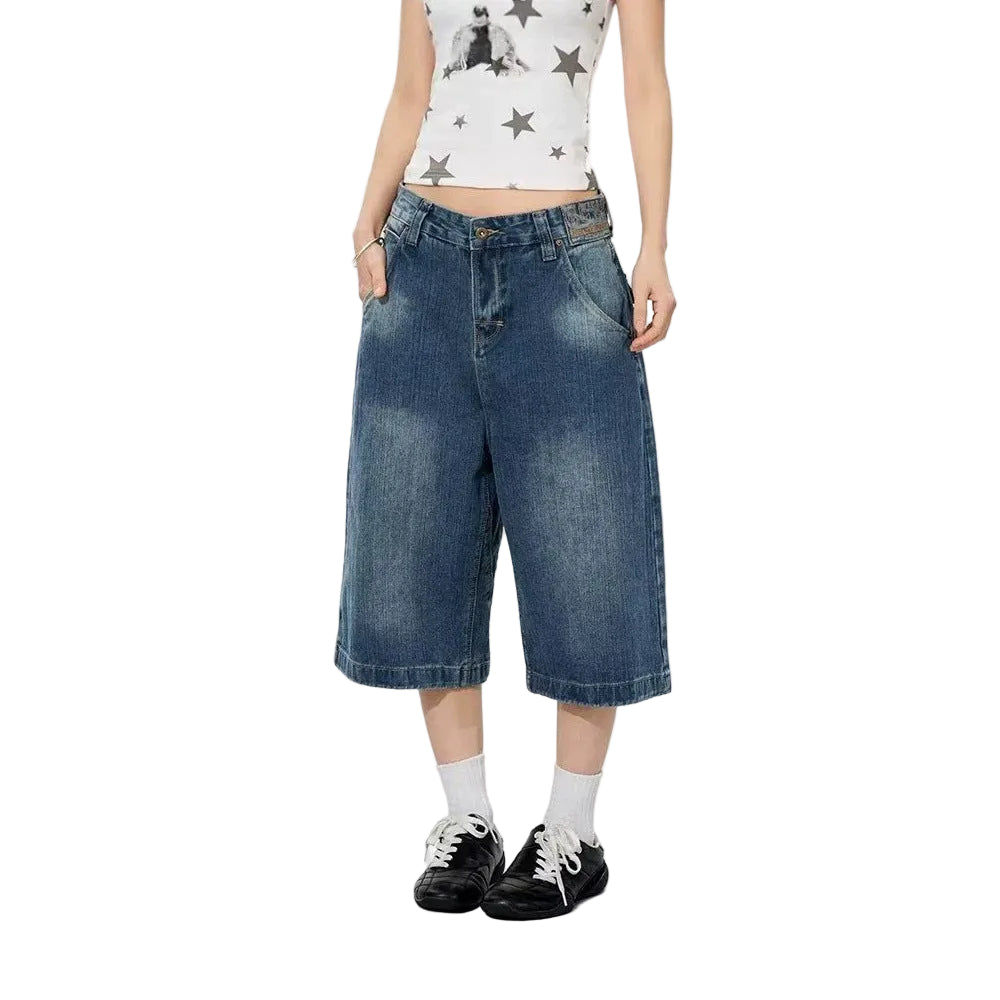Retro Denim Capri Pants