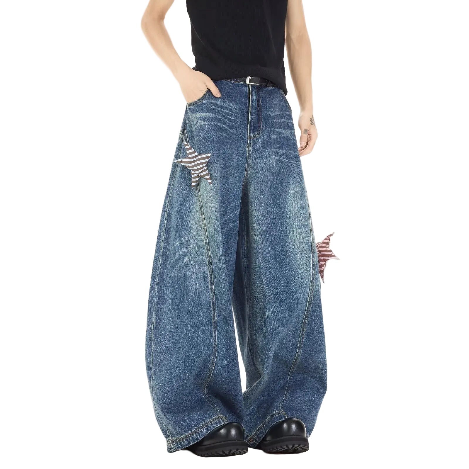 Star knife denim  pants