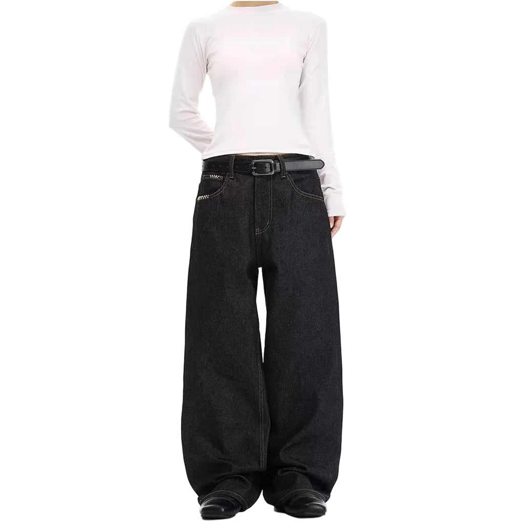 Straight Cut Denim Pants