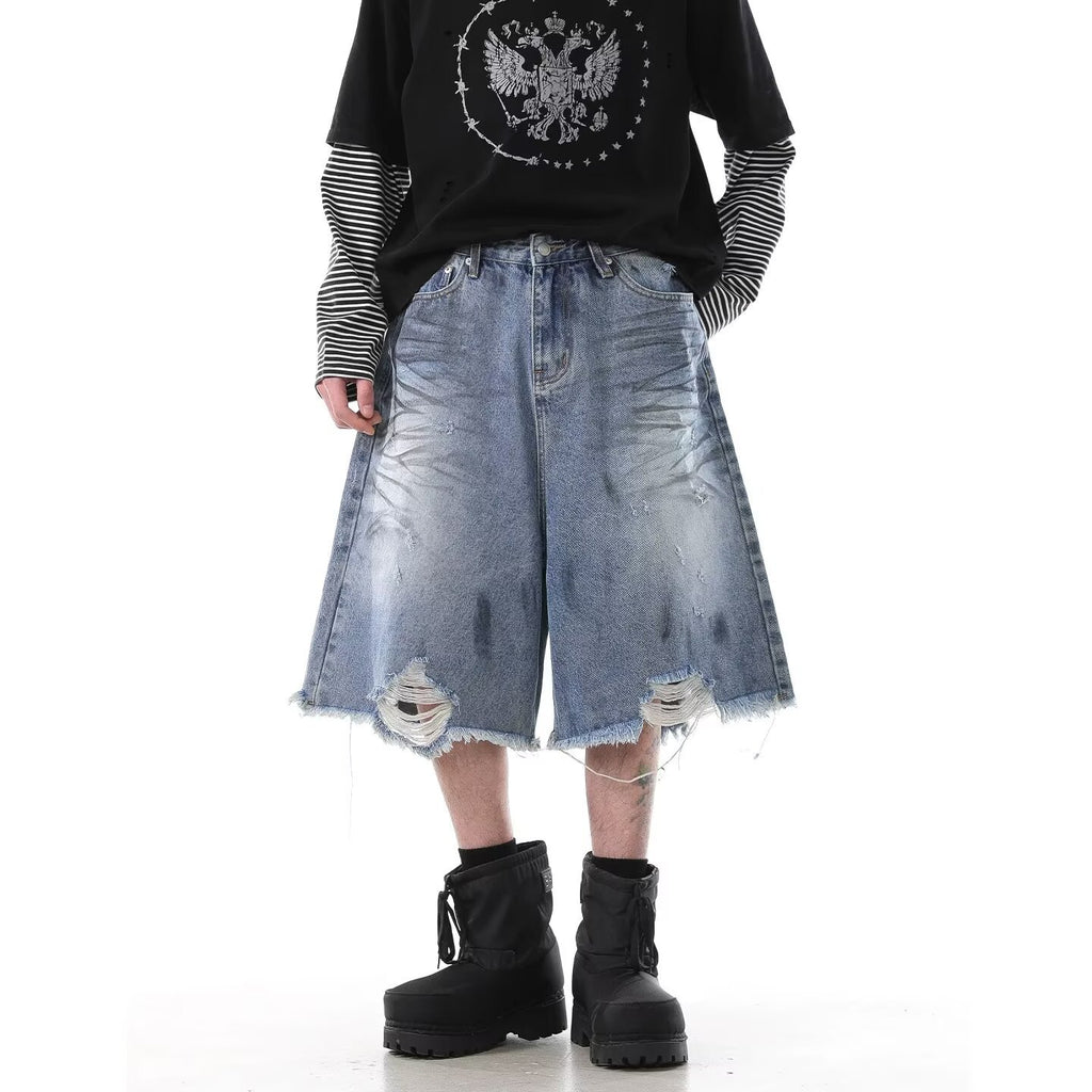 Wash Denim Capri Pants