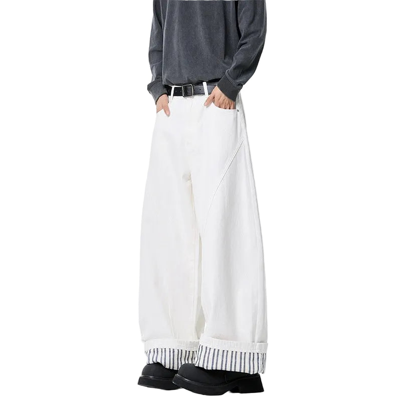Flip up striped design pants