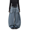 Embroidered Reversible Denim Pants