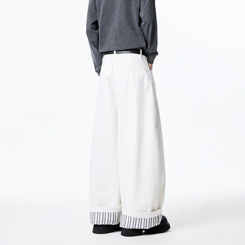 Flip up striped design pants