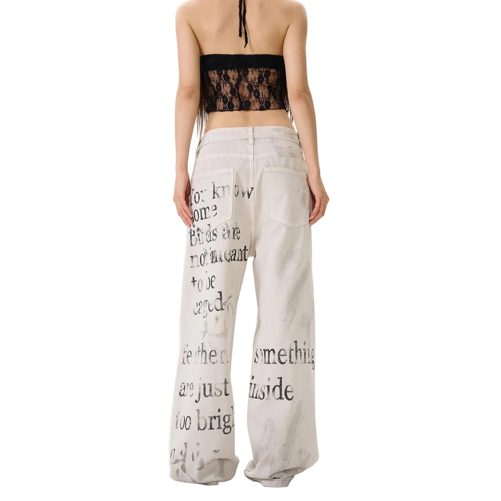 Vintage Graffiti Denim Pants