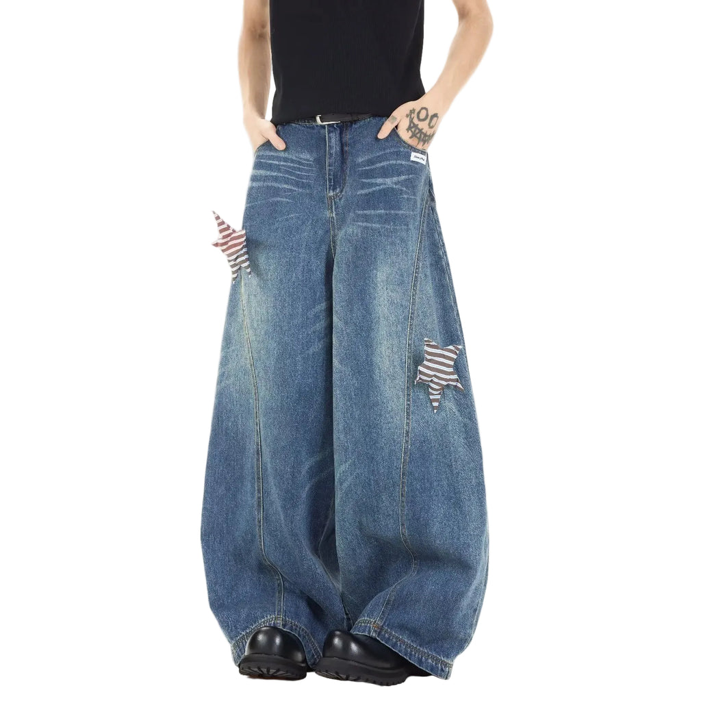 Star knife denim  pants