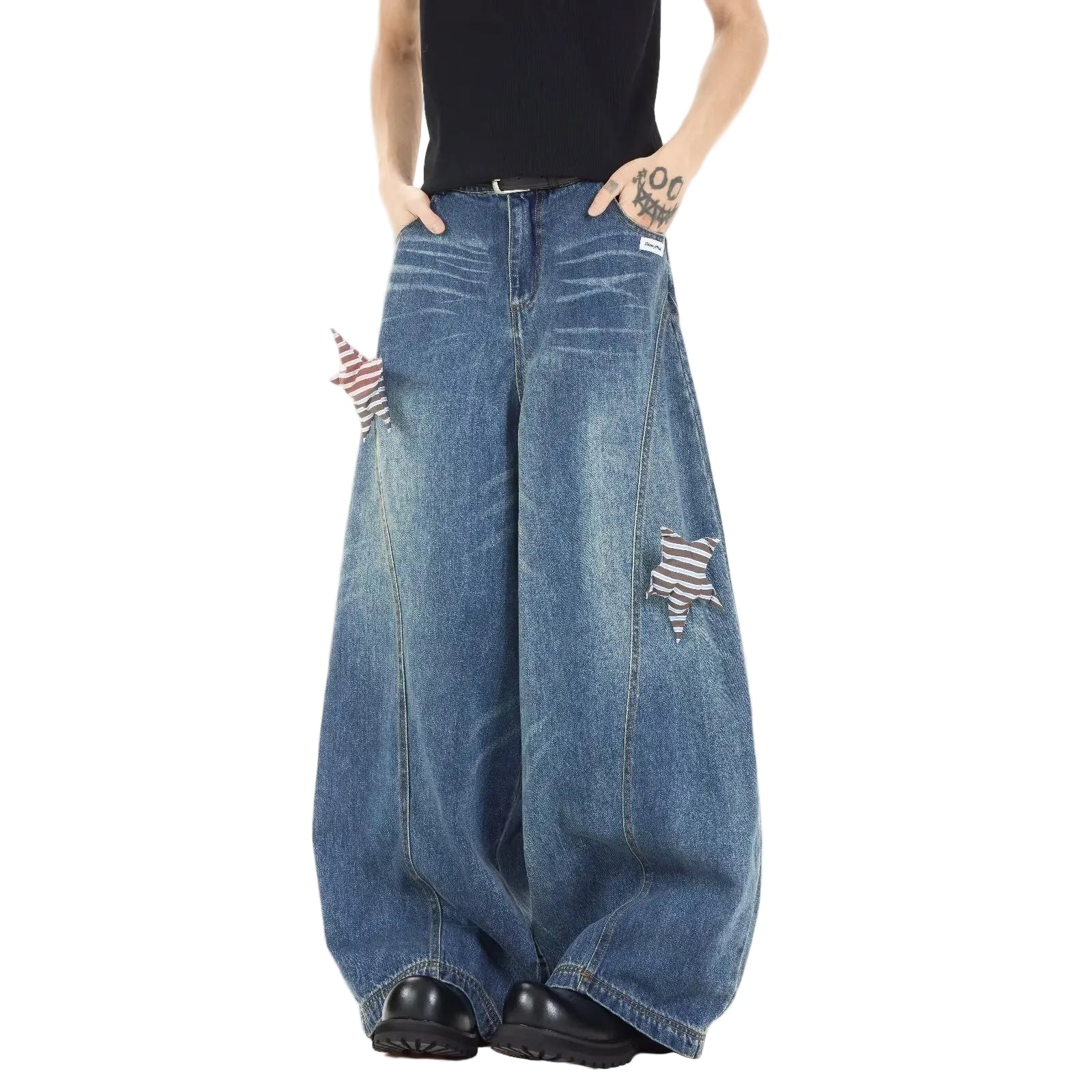 Star knife denim  pants