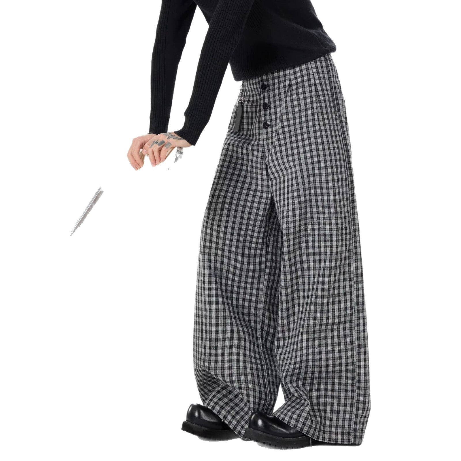 Casual Plaid  Pants