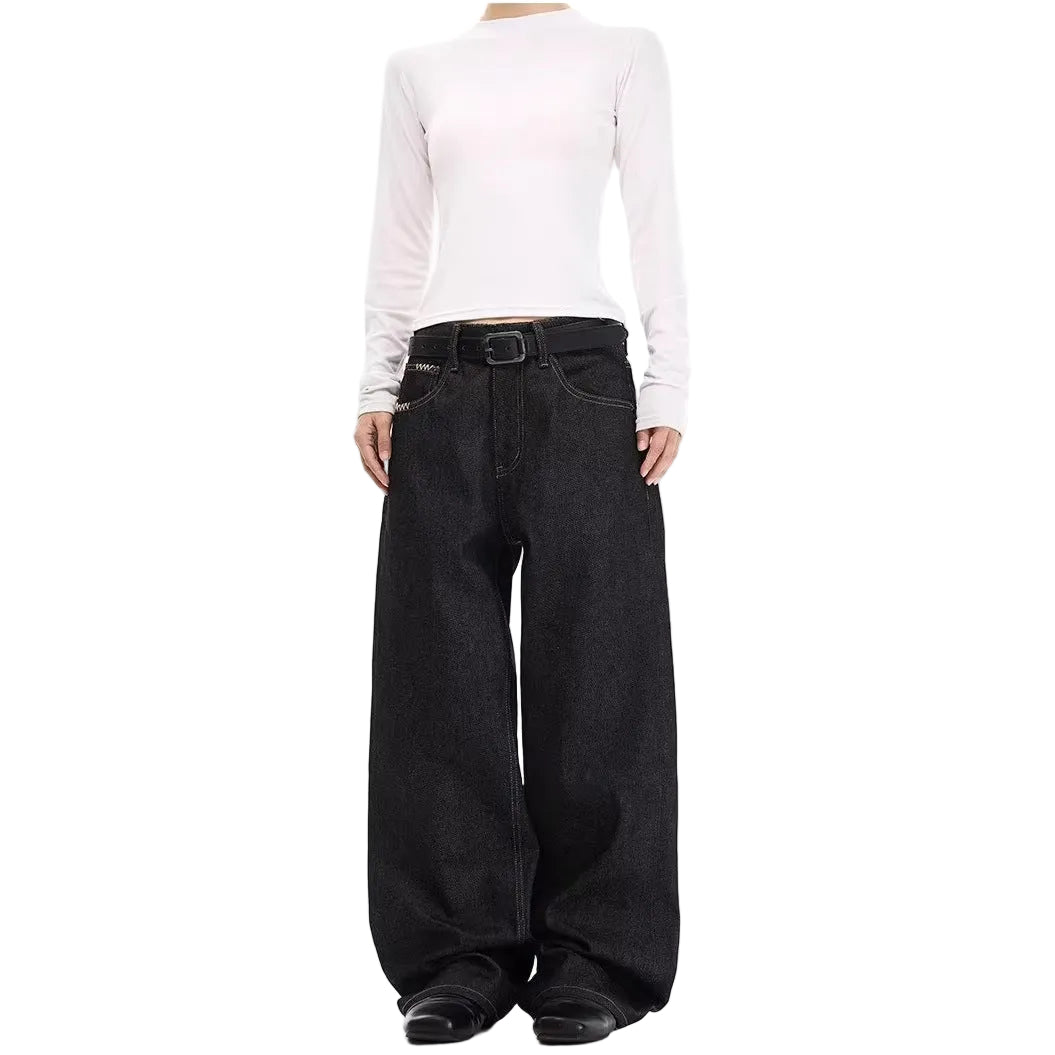 Straight Cut Denim Pants