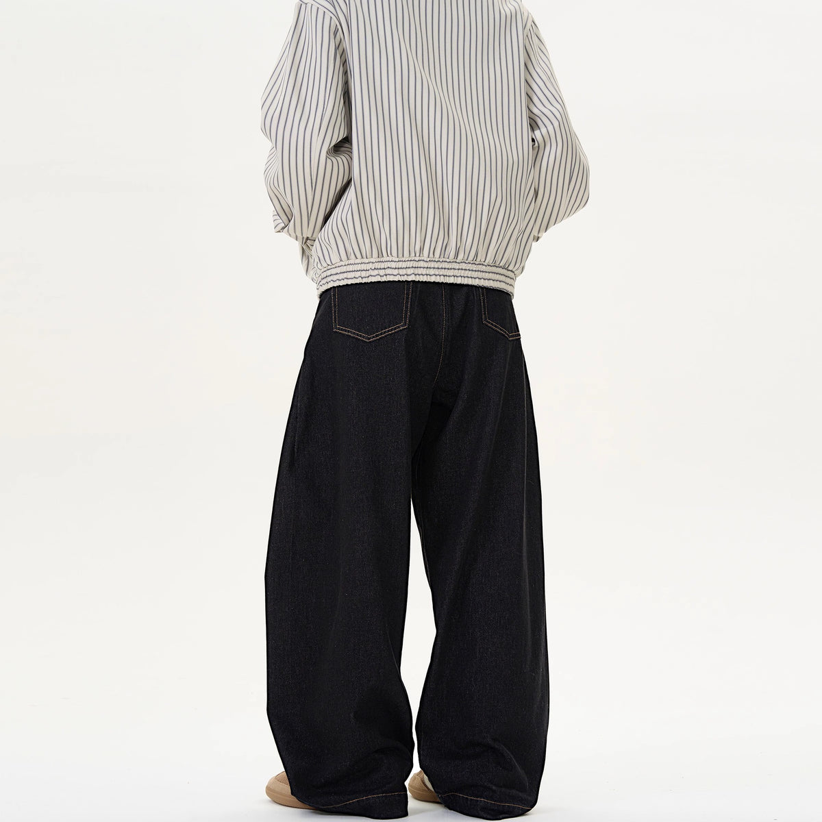 Vintage Denim Black Wide-Leg Knife-Style Jeans Men's Spring and Autumn New  Versatile Straight Loose Casual Pants