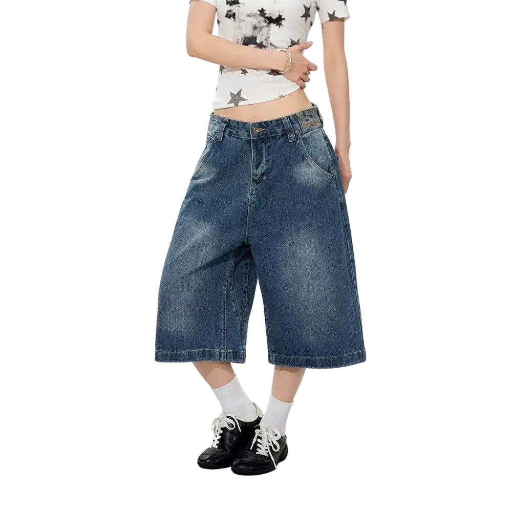 Retro Denim Capri Pants
