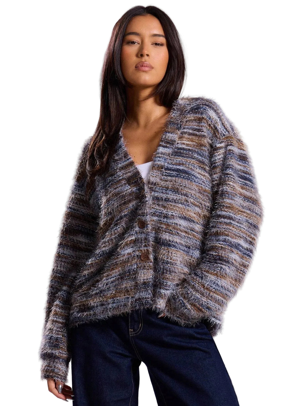 Vintage Melange Long Sleeve Cardigan