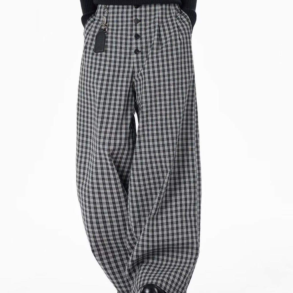 Casual Plaid  Pants