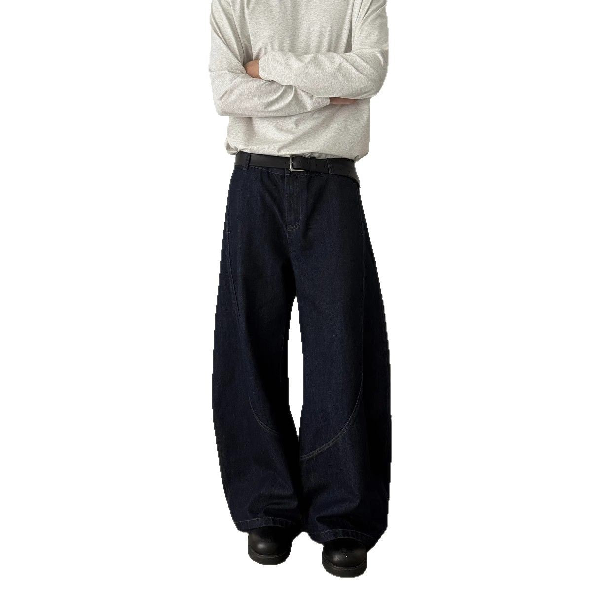 Denim Blue Knife Cut Jeans
