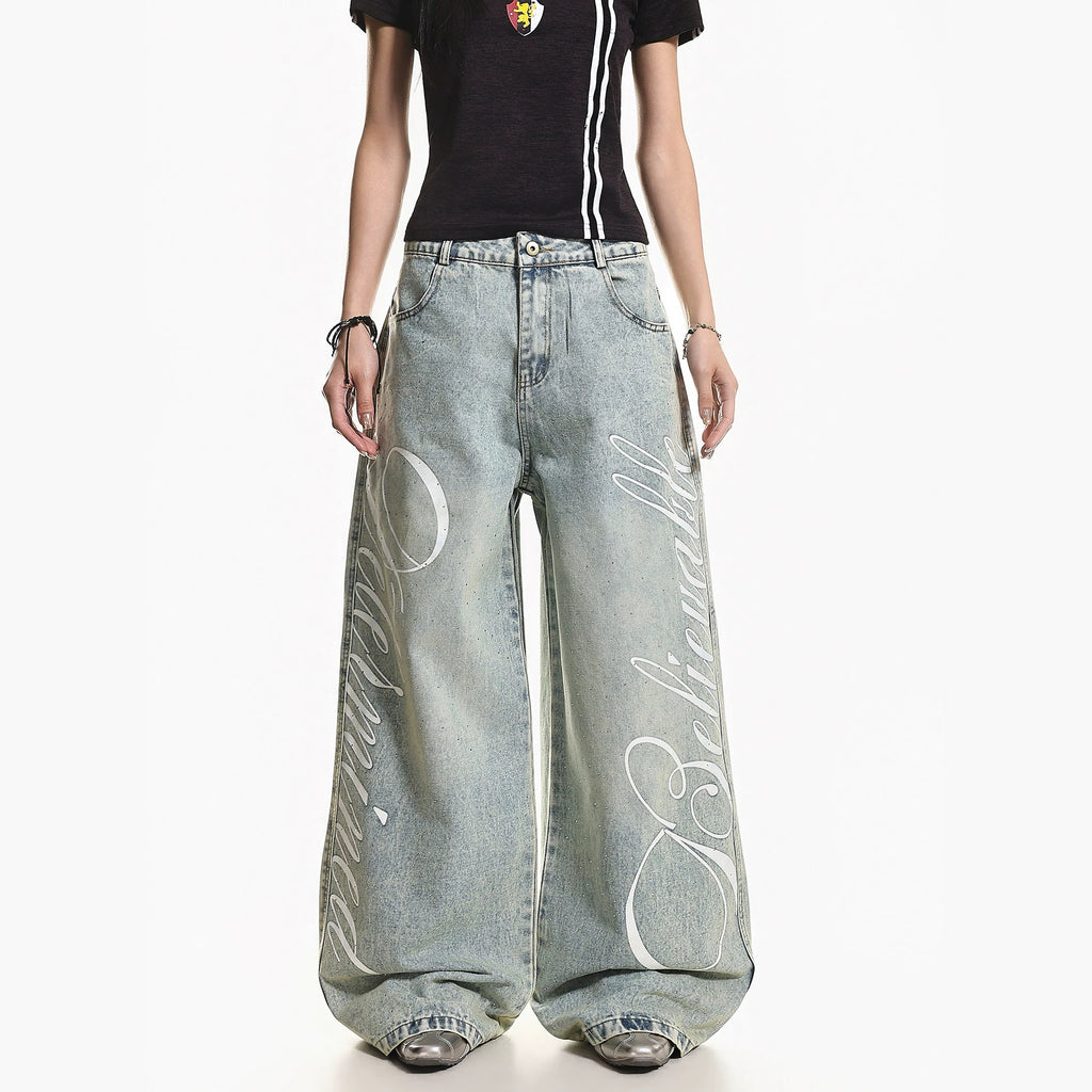 Street Style Washed Vintage Denim
