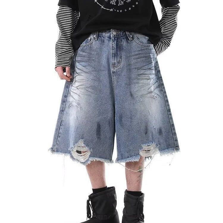 Wash Denim Capri Pants