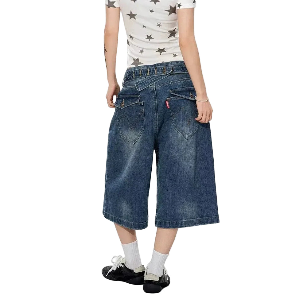 Retro Denim Capri Pants