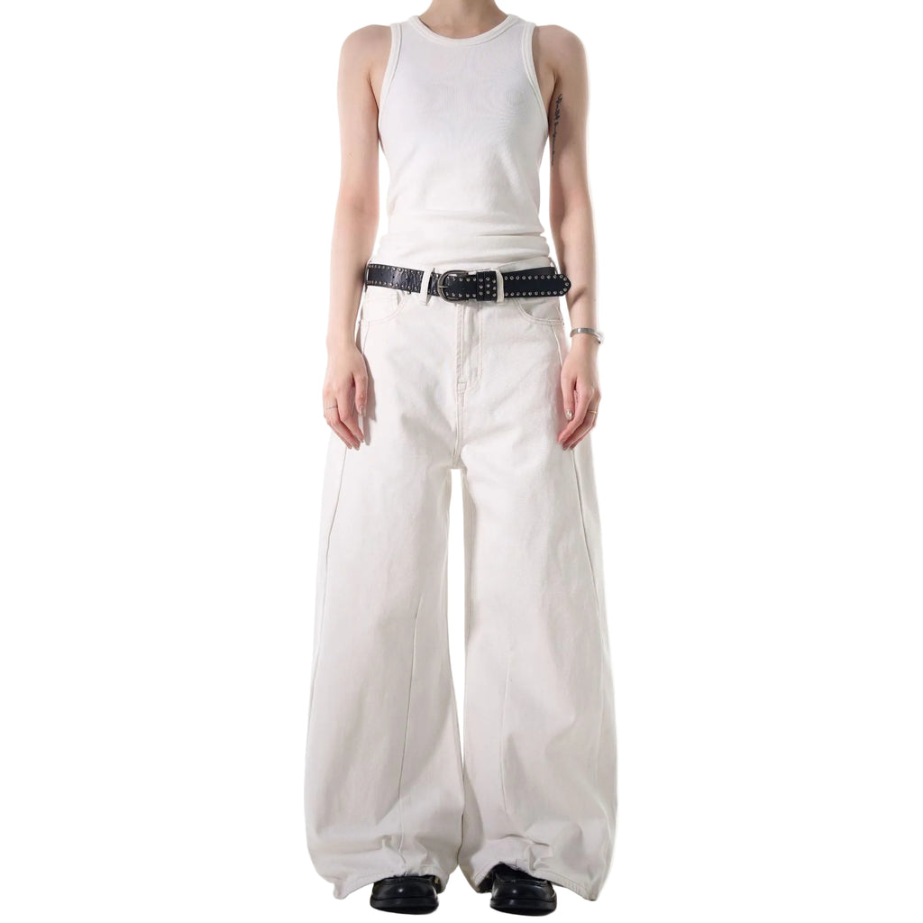 Minimalist patchwork design jeans