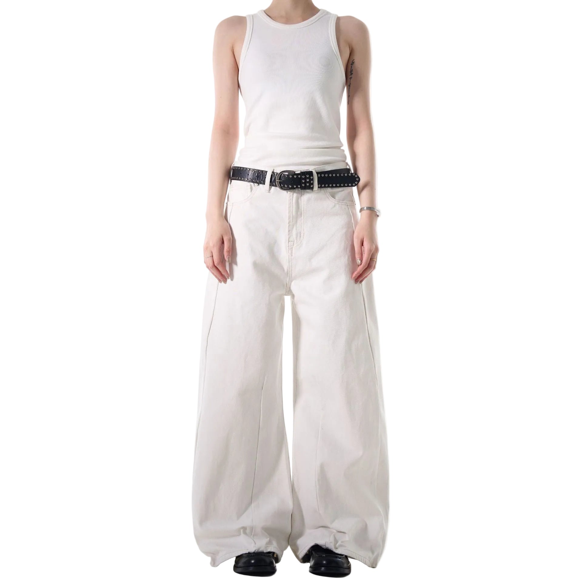 Minimalist patchwork design jeans
